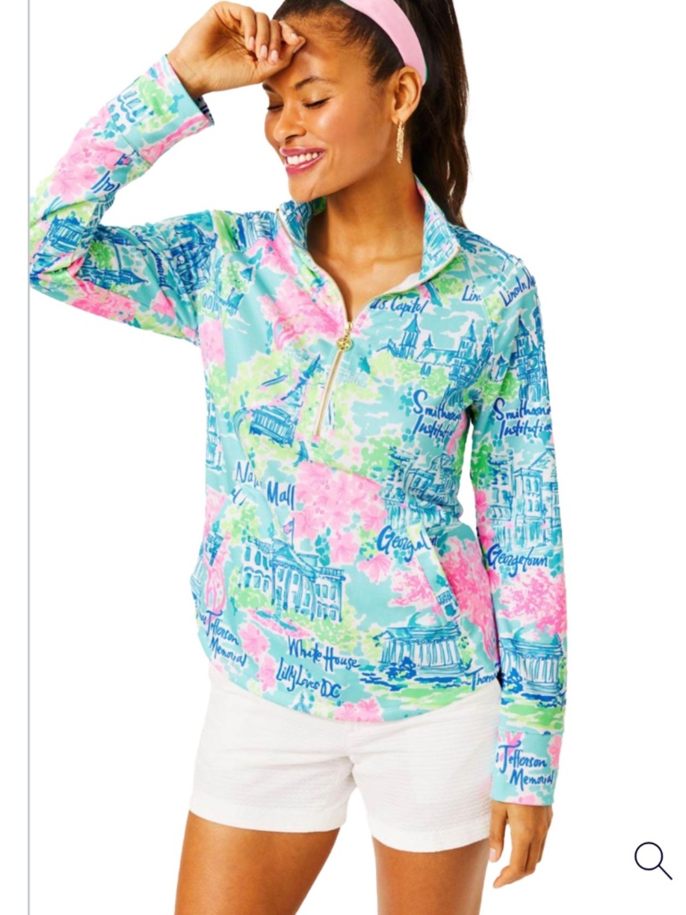 Lilly Pulitzer Loves Washington DC 4 July 250 America  UPF 50+ Skipper Popover